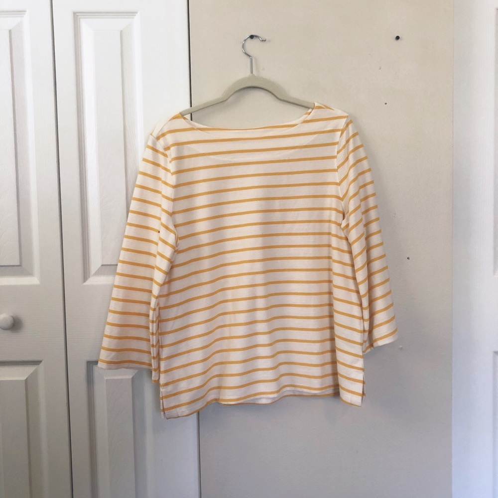 Old navy long sleeve white and yellow striped